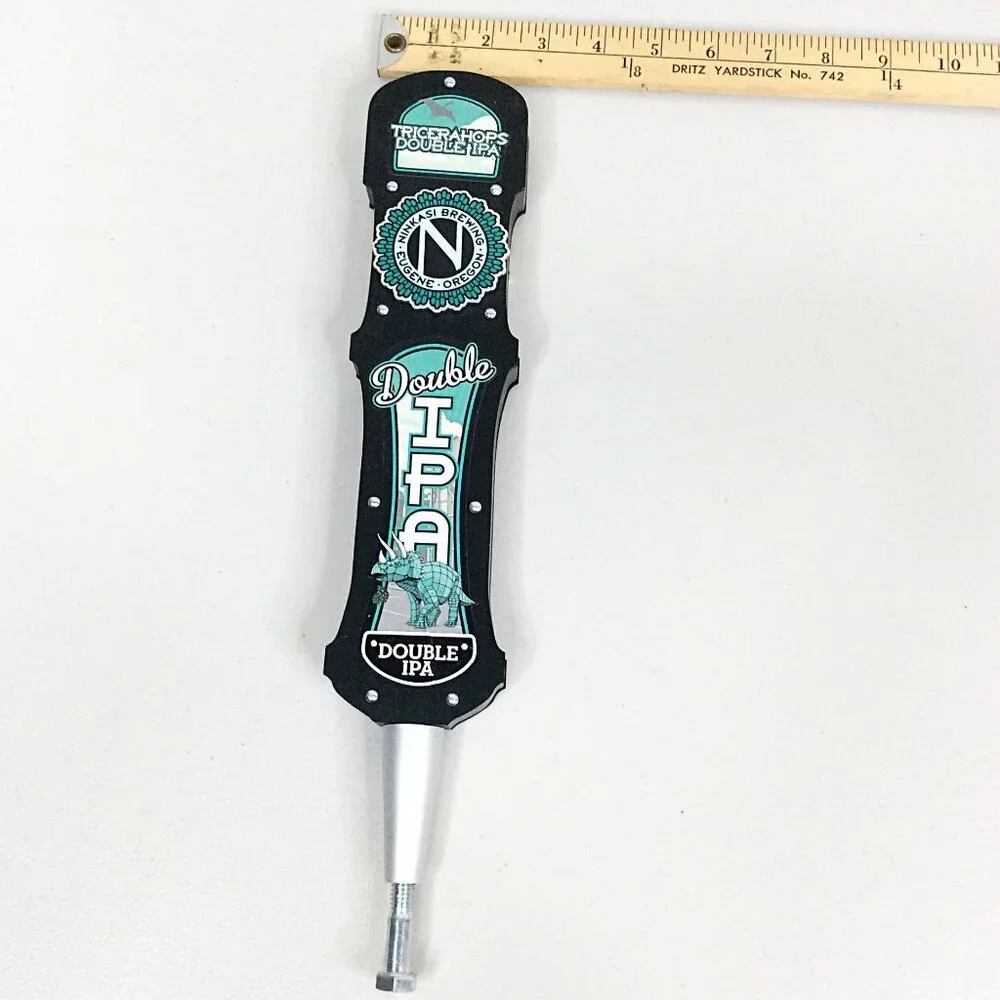 Ninkasi Brewing Triceratops Double IPA Metal Craft Beer Tap Handle Eugene Oregon
